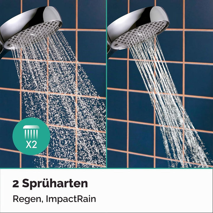hansgrohe Activera Select S - Duschset mit Duschkopf wassersparend (EcoSmart, 2 Strahlarten), Duschs