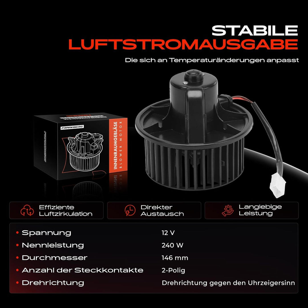 Frankberg Heizungsgebläse Gebläsemotor Kompatibel mit 80/80 Avant 1987-1996 90 1987-1991 A4/A4 Avant