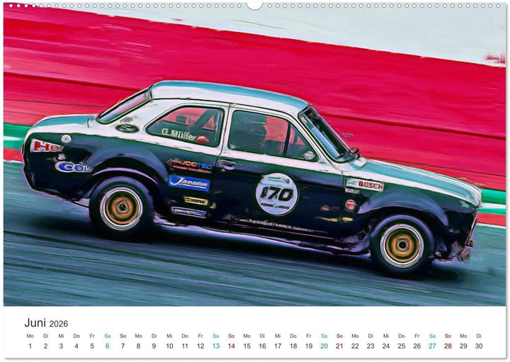 Kultautos - Capri und Escort (Wandkalender 2026 DIN A2 quer), CALVENDO Monatskalender: Autos mit spo