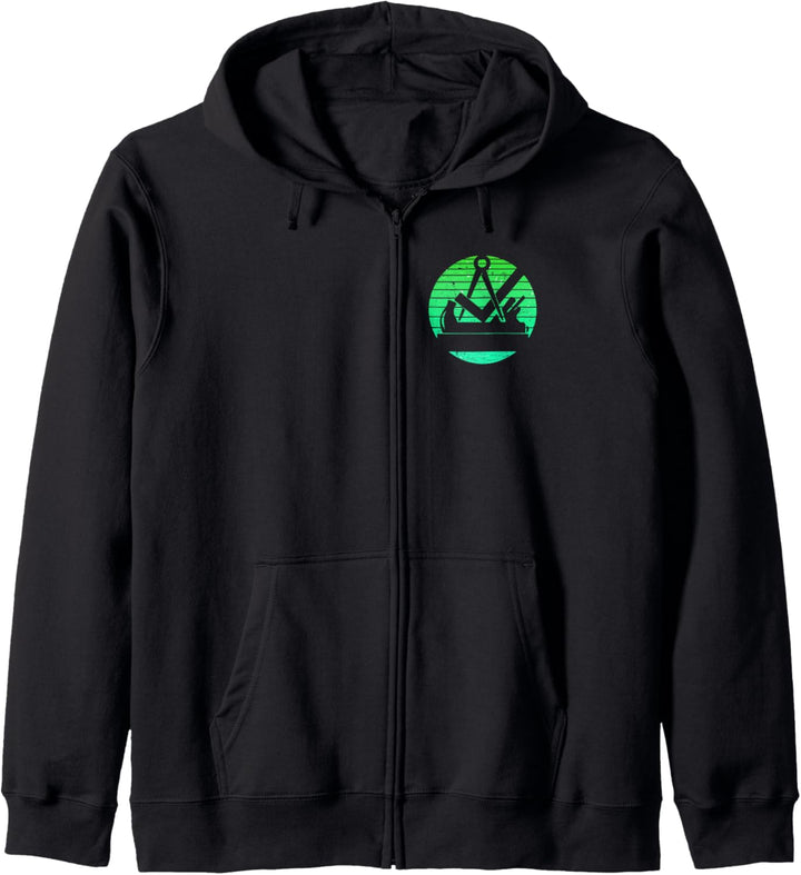 Tischler Schreiner Zunftzeichen Retro Stil Grün Kapuzenjacke