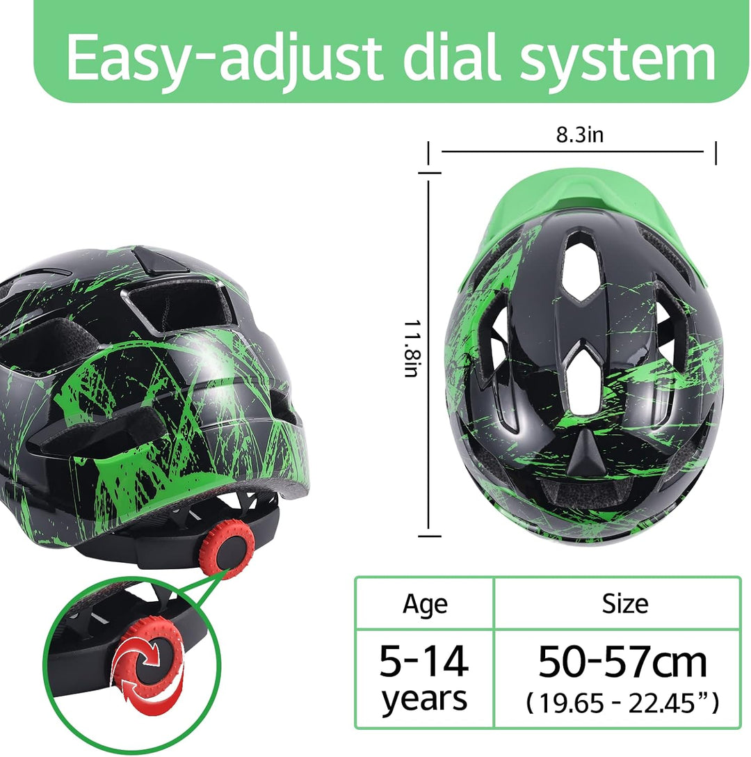 SIFVO Fahrradhelm Kinder Jungen und Mädchen 50-57cm, Kinder Fahrradhelm mit Abnehmbarem Visier Kinde