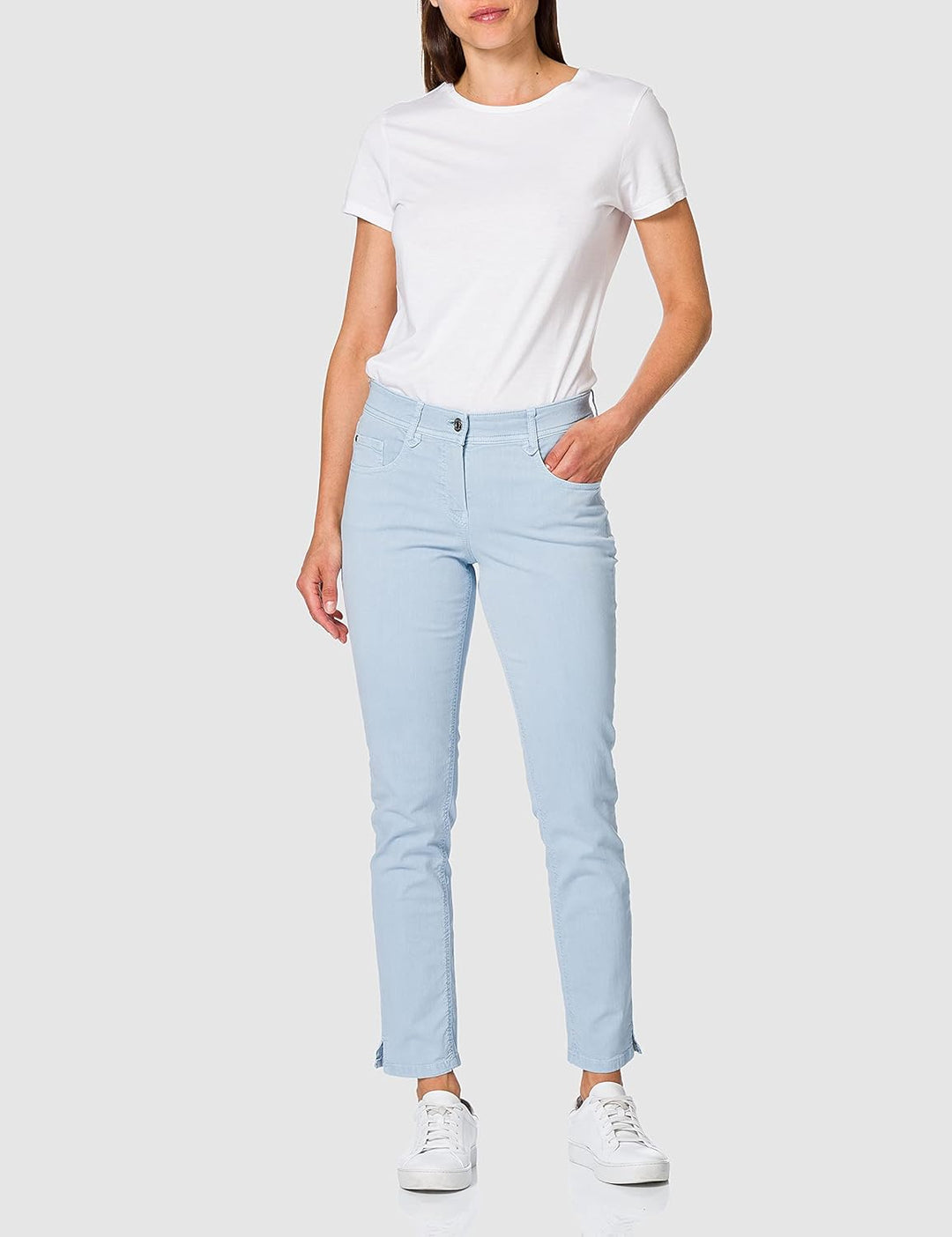 Atelier GARDEUR Damen Sommerhose 38 Slim Blau, 38 Slim Blau