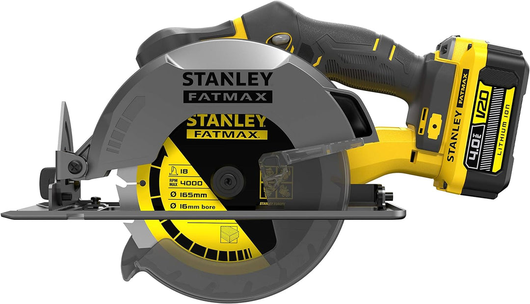 Stanley FatMax 18V Akku-Handkreissäge SFMCS500M2K (4.0 Ah, werkzeuglose Schnitttiefen- und Winkelein