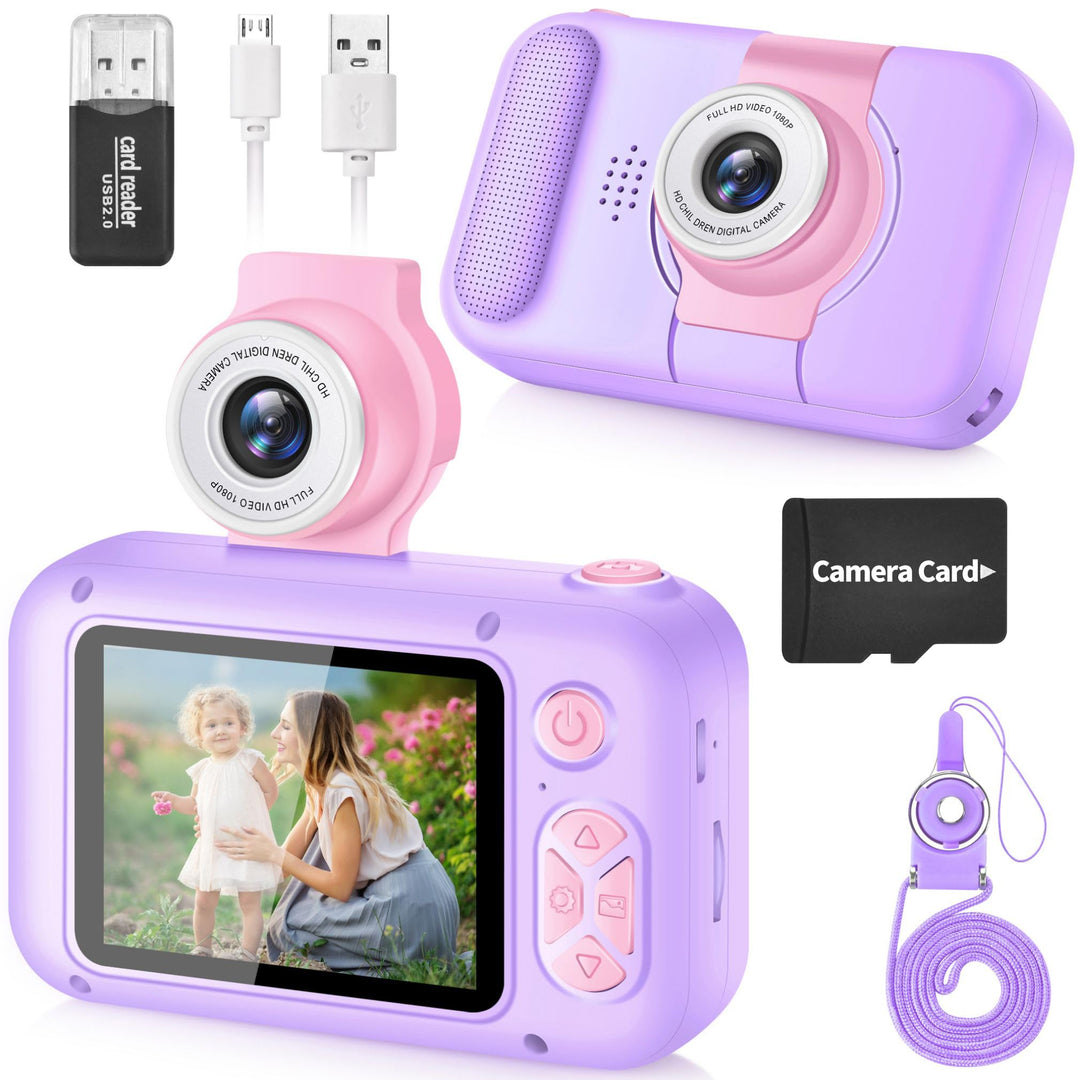 KinderKamera,ARNSSIEN Kinder Kamera,Selfie ,Geschenk für3 4 5 6 7 8 9 10Jahre Mädchen und Junge,2.4i
