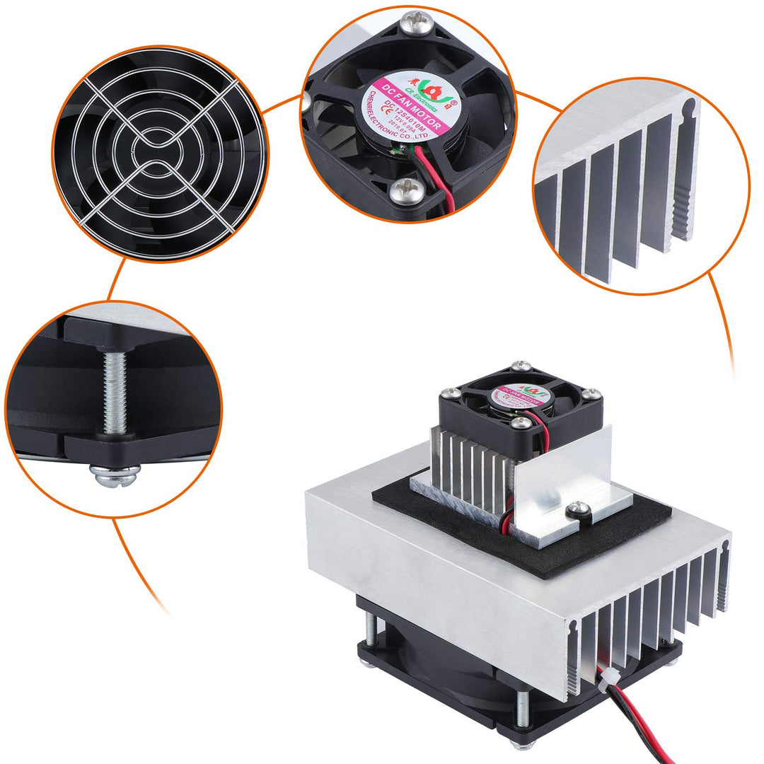 HSEAMALL Thermoelektrisches Peltier-Kühlsystem mit Halbleiter-Kühlsystem, 12 V, Gleichstrom, Leitmod