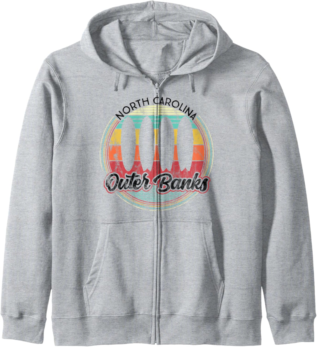 Äussere Banken OBX. Retro Surfer Bus Vintage Van - Brandung Kapuzenjacke