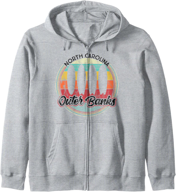 Äussere Banken OBX. Retro Surfer Bus Vintage Van - Brandung Kapuzenjacke
