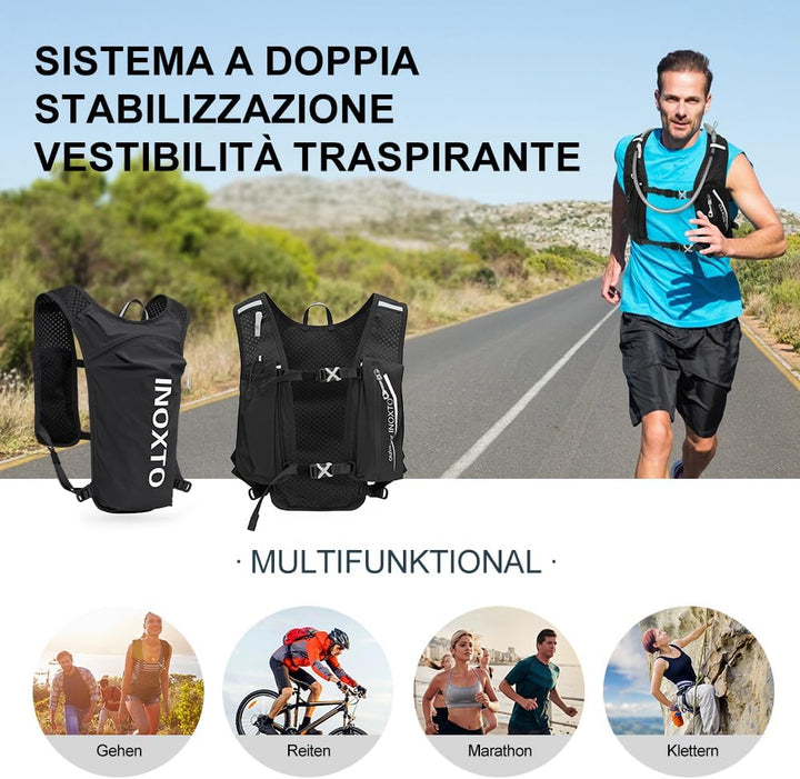 INOXTO Sport Wasserbeutel Weste Mit 1.5l Trinkblasen Running Weste Rucksack FüR Outdoor Wandern Trai