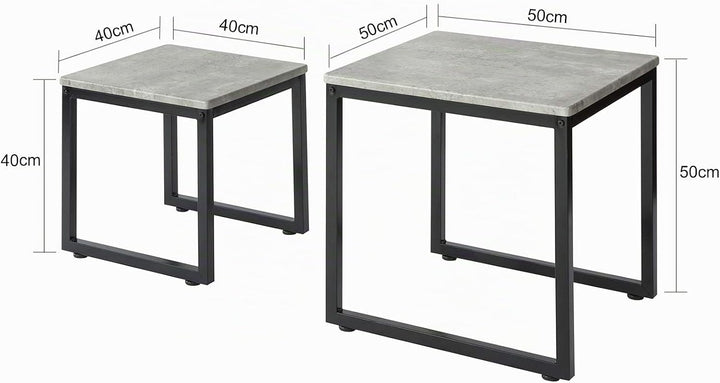 SoBuy FBT42-HG 2er Set Couchtisch Beistelltisch 2-teilig Satztisch Sofatisch Kaffeetisch Tisch-Set g