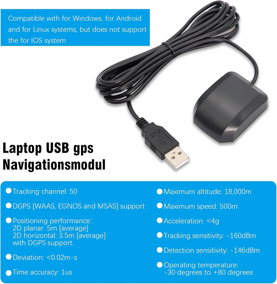GPS USB Modul VK-162 USB GPS Receiver Water Resistant Für Laptop-PC, GPS-USB-Dongle mit Antenne, unt
