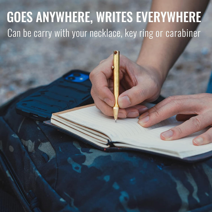 KeyUnity KP00 EDC Kugelschreiber Bolt Action Titan, Hochwertig Stift mit Minen, Taschenkugelschreibe