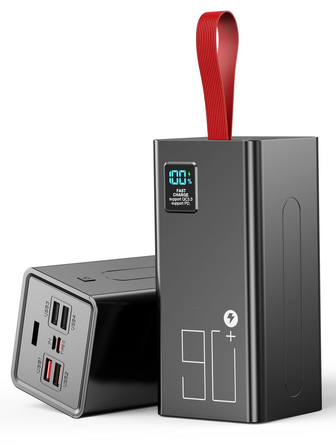 Power Bank 90000mAh PD 30W USB C mit LED Display 2 Eingängen &amp; 5 AusgängenSchnellladung Externer Akk
