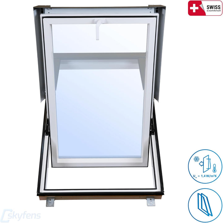 Dachfenster Set für Schweizer Arbonia Gruppe 114 x 140 cm SkyLight Kunststoff-Dachfenster mit Eindec
