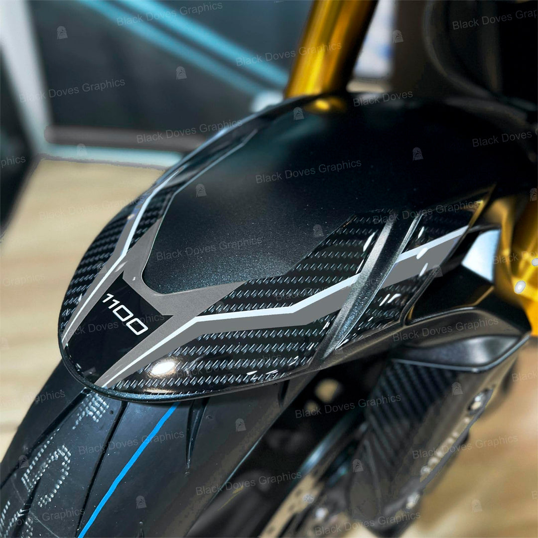 Black Doves Graphics 3D-Aufkleber aus Harz kompatibel mit Kawasaki Z1100 2026 (BK1) | Made in Italy