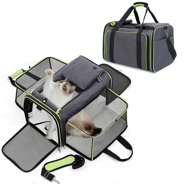 PETCUTE Faltbare Transporttasche Katze und Hund,Katzentransportbox Hundetragetasche mit Waschbare Ma