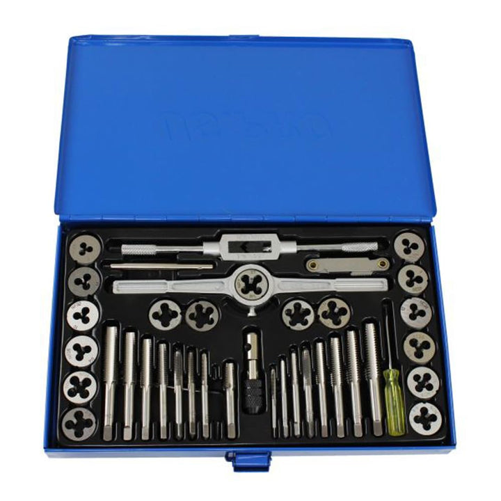 US PRO 2620 Metrisches Gewindeschneider-Set aus legiertem Stahl, M3-M12, Blau, 40-teilig
