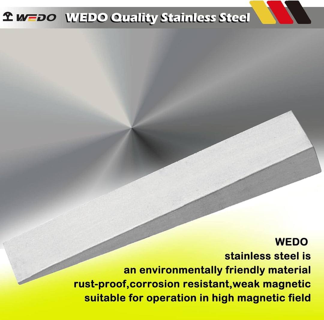 WEDO Edelstahl Flanschkeil,50 x 19 x 180mm,Keil für Rohrverschraubung,Schweisswerkzeug,Metallflansch