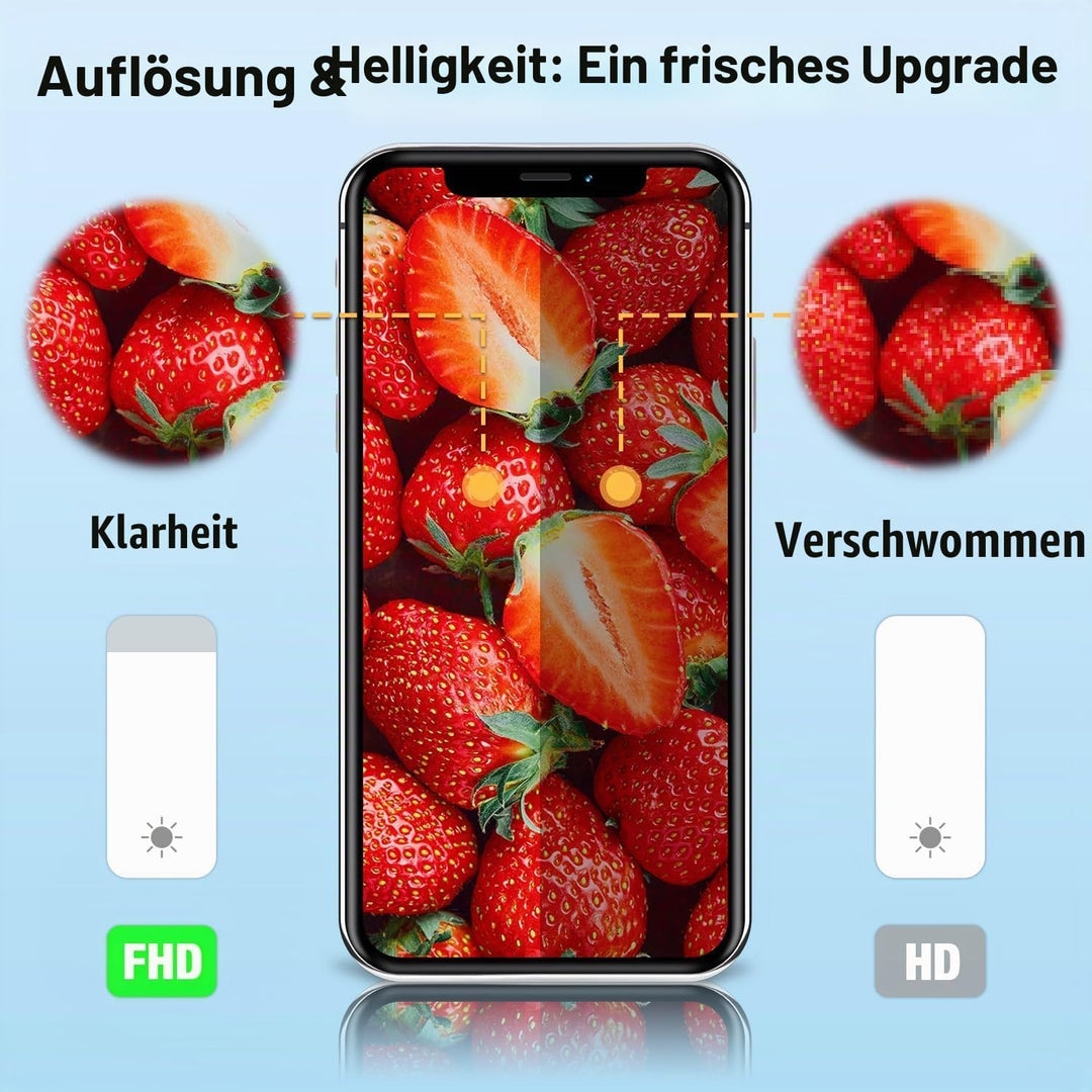 Display für iPhone Xs, 5,8" FHD LCD Ersatz Bildschirm Touchscreen Digitizer | Klare Bildqualität, pr