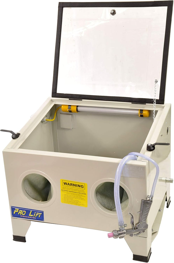 Sandstrahlgerät 90 l Sandstrahlkabine Sandstrahler 90 Liter Zubehör sand blaster Industrie Tischmode