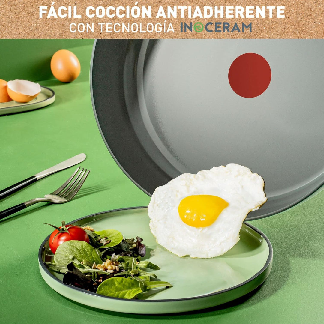 Tefal Renew On Bratpfannen 2 Stück, Grau, 24/28 cm, Keramik-Antihaftbeschichtung, Induktion, Thermo-
