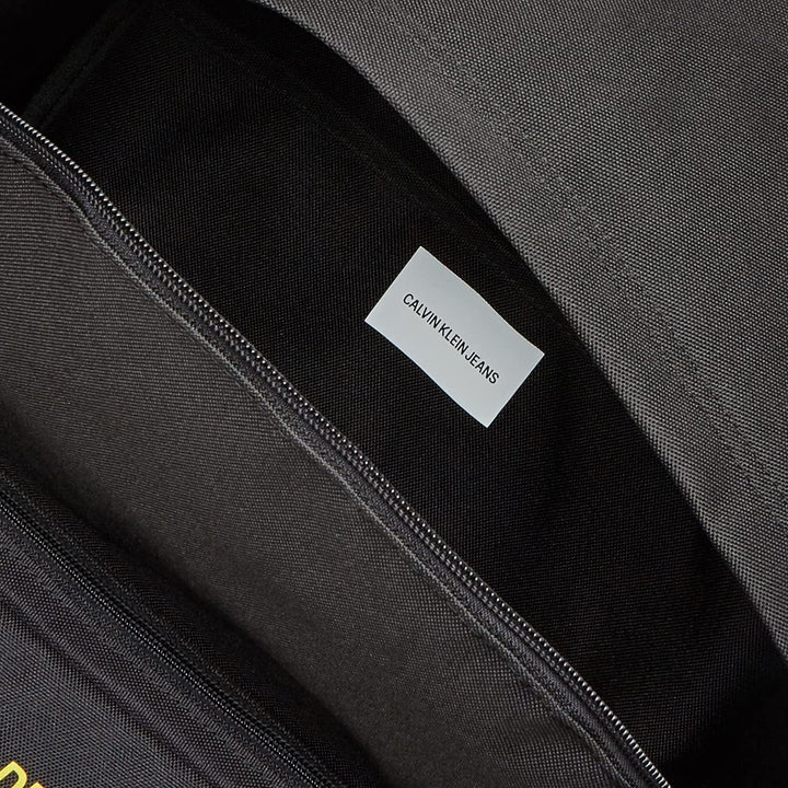 Calvin Klein CKJ Sport Essential Campus Backpack Black with Industrial Print