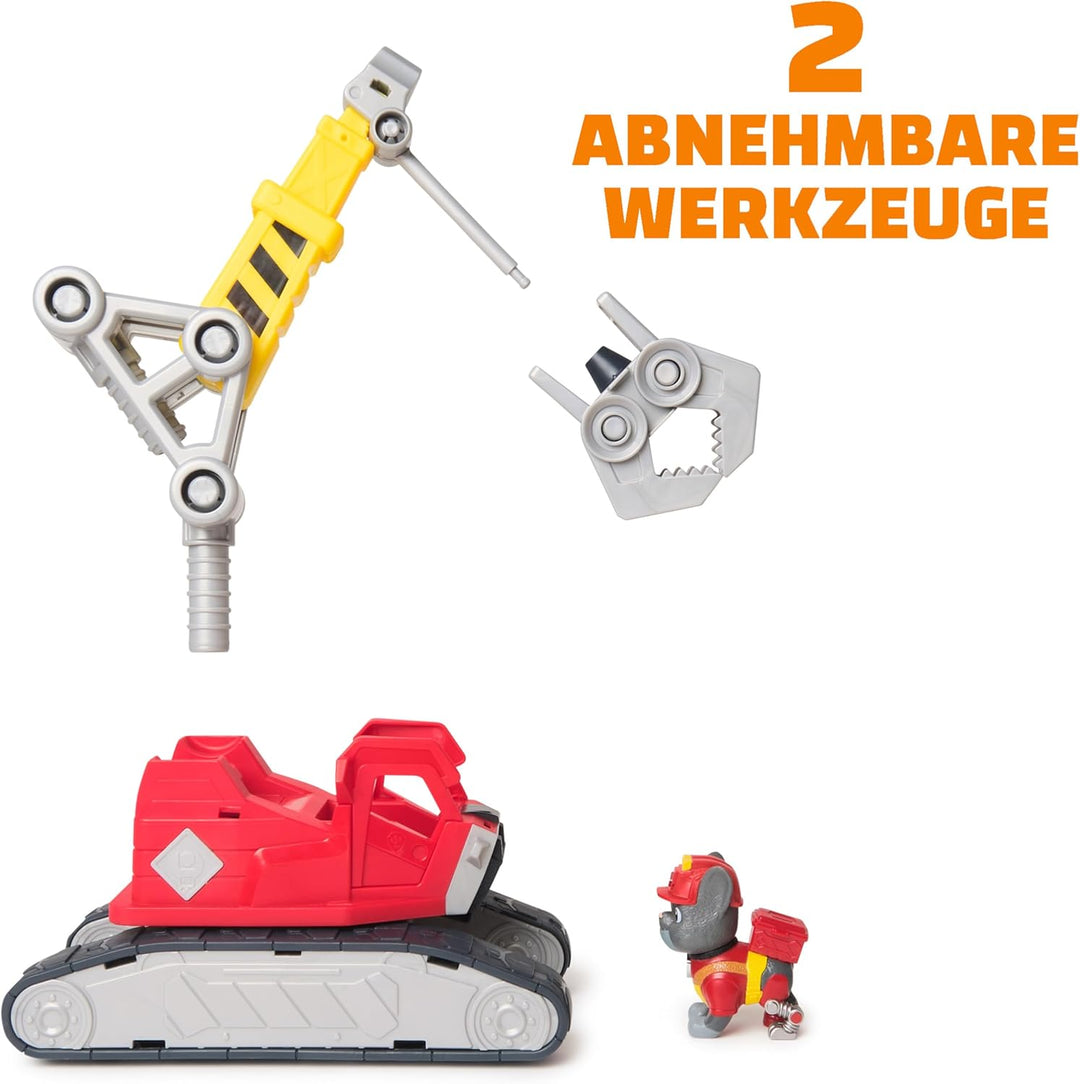 Rubble & Crew - Chargers 2-in-1 Mega Kran, Premium Baufahrzeug mit Abnehmbarer Baggerkralle und Pres