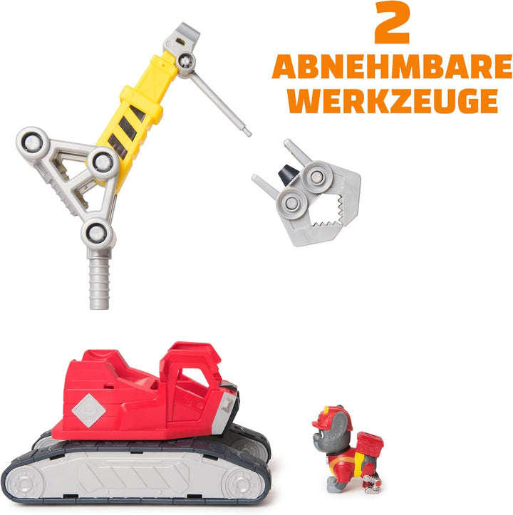 Rubble & Crew - Chargers 2-in-1 Mega Kran, Premium Baufahrzeug mit Abnehmbarer Baggerkralle und Pres