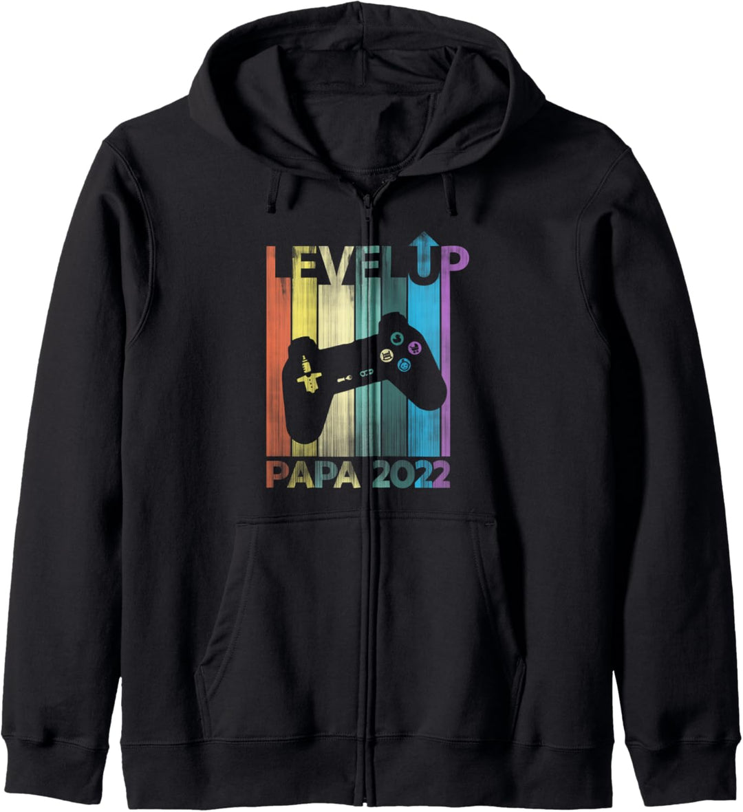 Papa 2022 Werdende Eltern Level Up Gamer Retro Vintage Stil Kapuzenjacke
