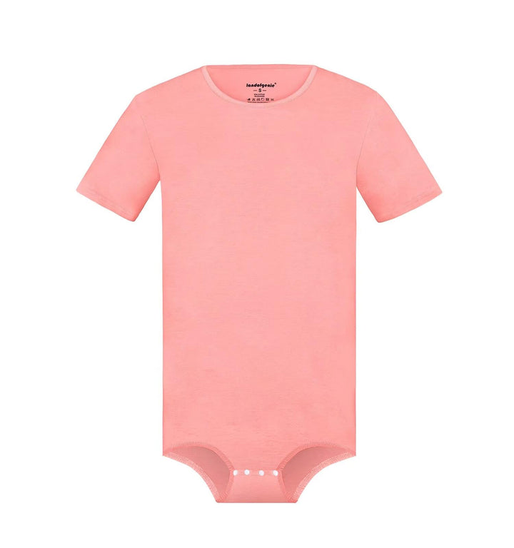 Landofgenie Männer Kurzarm Strampler Pyjama Bodysuit One Piece Strampler XS Rosa, XS Rosa