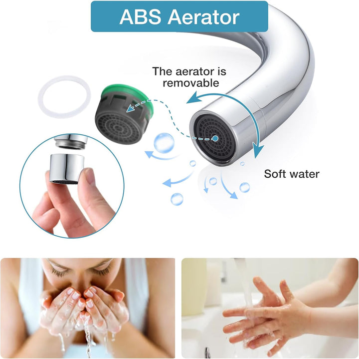 Wasserhahn Bad 360° Drehbar, Edelstahl Waschtischarmatur Armaturen Waschbecken Hoch, Einhebelmischer
