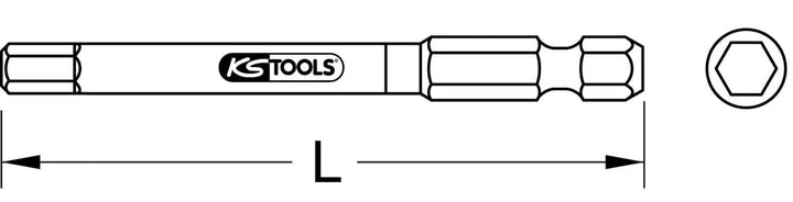 KS Tools 918.3451 1/4" TORSIONpower Bit Innen6kant, 75mm, 3mm, 5er Pack