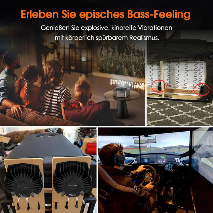 Douk Audio BS-1 Bass Shaker: 50W Hochleistungs Buttkicker – Taktiler Wandler – Subwoofer Tieftöne fü