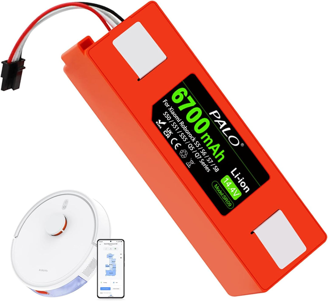 6700mAh Akku für Xiaomi Roborock S5, S50, S5 Max, S6, S6 MaxV, S7 MaxV Ultra/Pure, S8, S55, Brr-2p4s