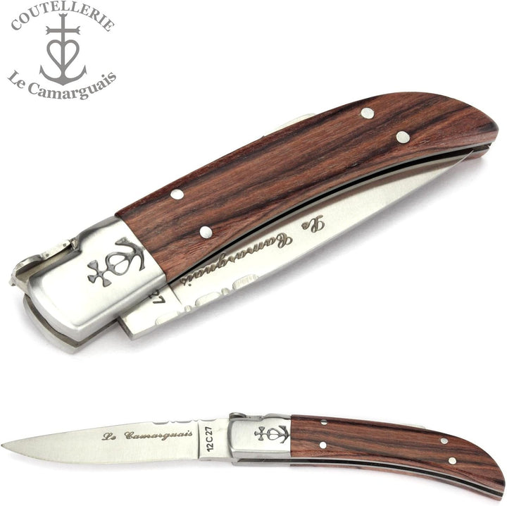 Le Camarguais 10 cm Taschenmesser 20003 - Griffschalen Palisander - Klinge 9 cm Stahl 12C27-1 Backe