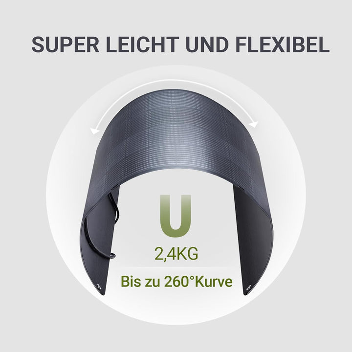 ALLPOWERS 100W Flexibles Solar Panel Monokristallines Solarpanel IP68 Hocheffizient Solarmodul Solar