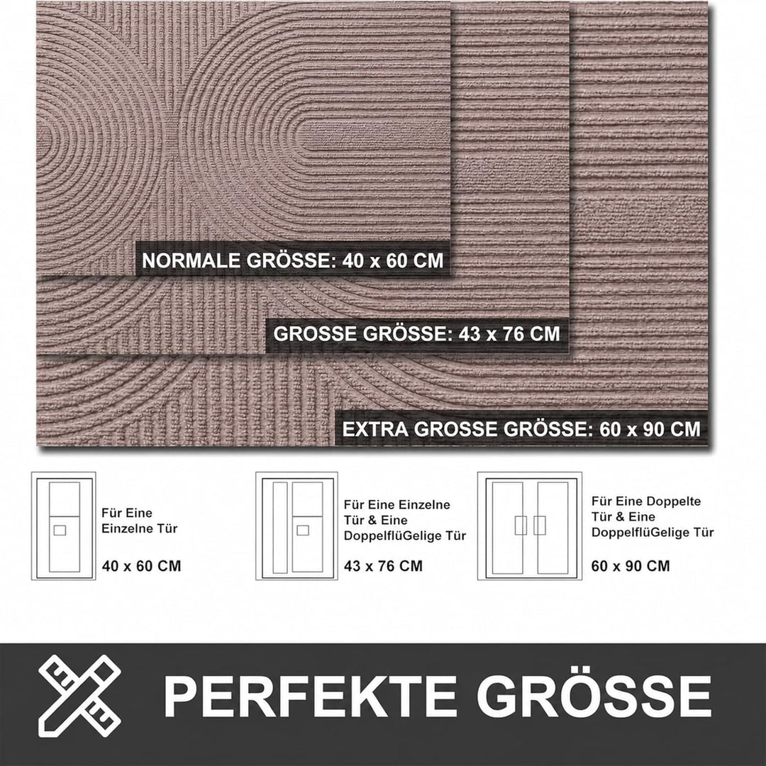 Fussmatte 60x90 cm Innen und Aussen - rutschfeste Schmutzfangmatte - Waschbar Fussmatte, Wasserdicht