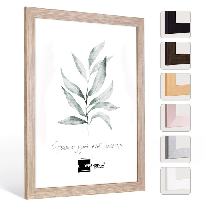 Bildershop-24 Bilderrahmen Monza in Sonoma Eiche in 40 X 60 Fotorahmen, Wechselrahmen, Posterrahmen,