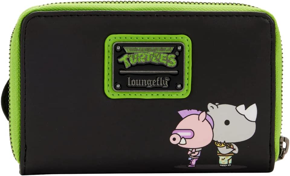 Loungefly TMNT Geldbörse mit umlaufendem Reissverschluss, Mehrfarbig, faltbar