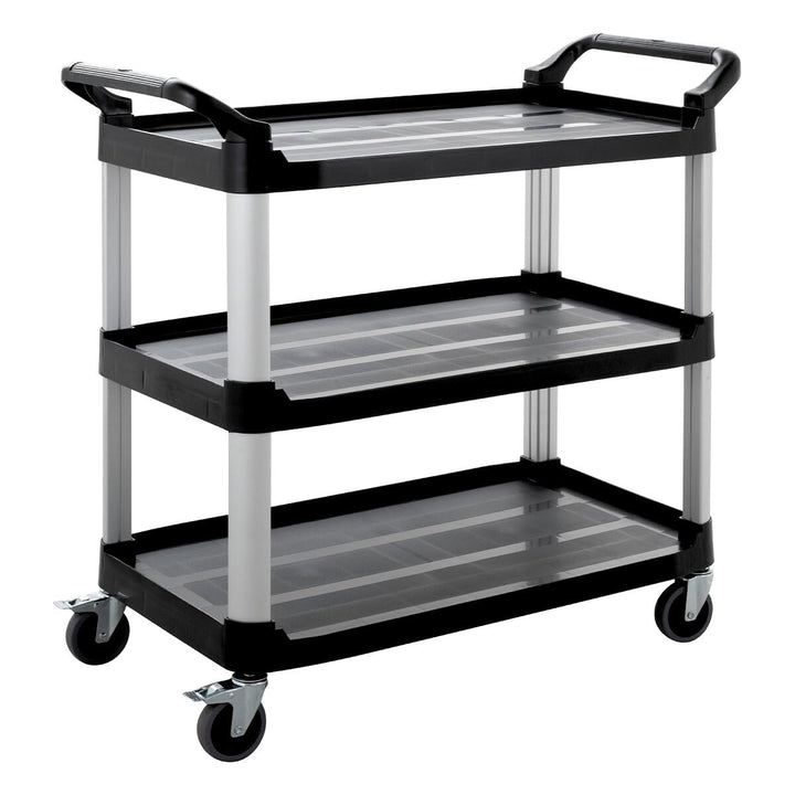 GastroHero Servierwagen Polypropylen Gross mit Rollen, 3 Ebenen, 102 x 50 x 96 cm Gastronomiebedarf