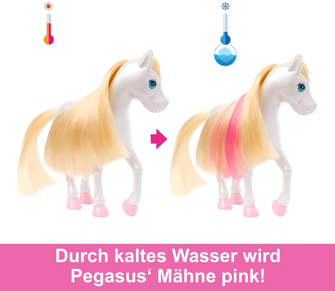Barbie Ein Verborgener Zauber - Chelsea-Puppe und Baby-Pegasus Spielset mit Stall, Rutsche, Regendus