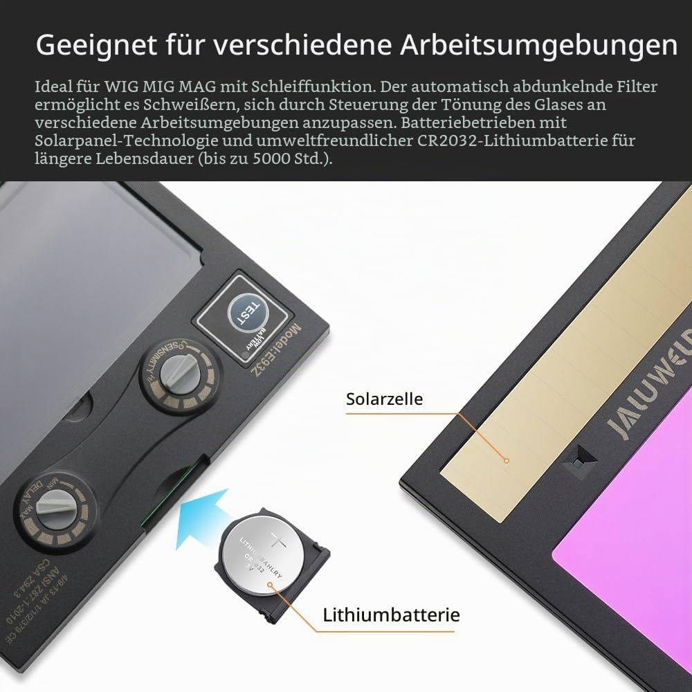 Automatik Schweisshelm Vollautomatik Schweisshelme Automatische Abdunkelung Solar Schweissmaske Gros