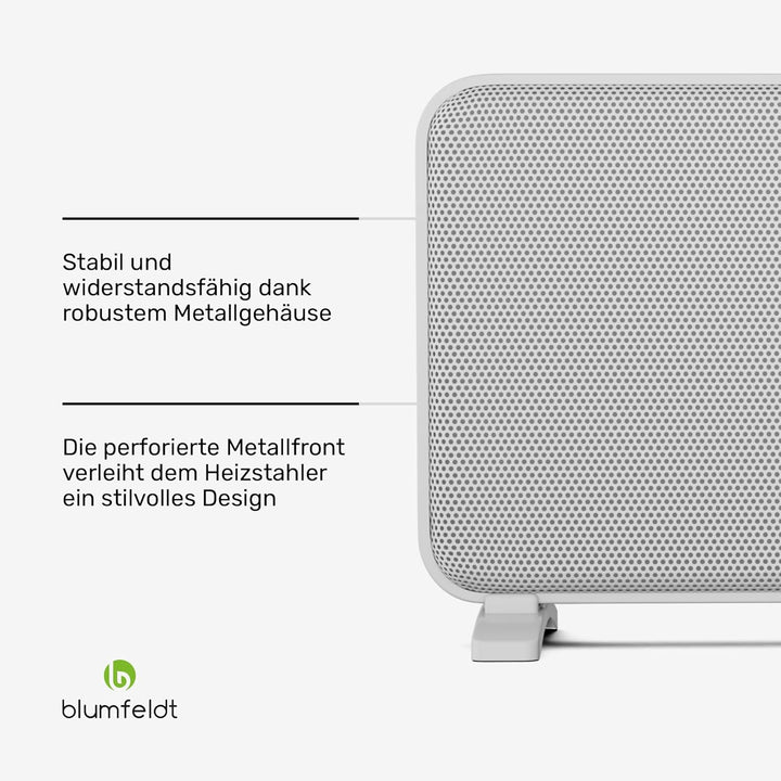blumfeldt Infrarotheizung 2000 W – Wandmontage & Standgerät, Graphen-Heizelement, App & Touch-Steuer