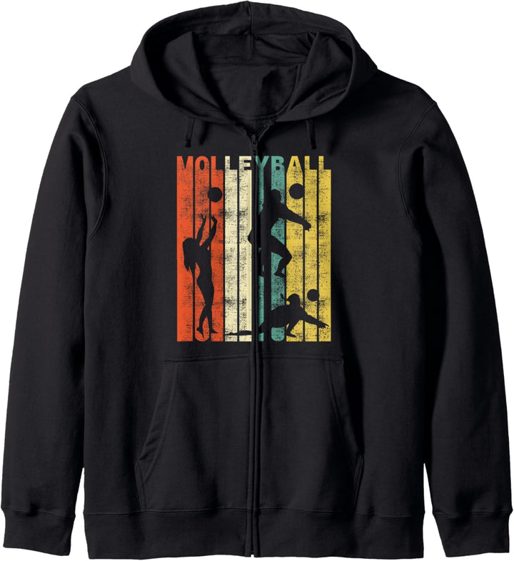 Vintage Retro Volleyball Frauen Sport Volleyballerin Kapuzenjacke
