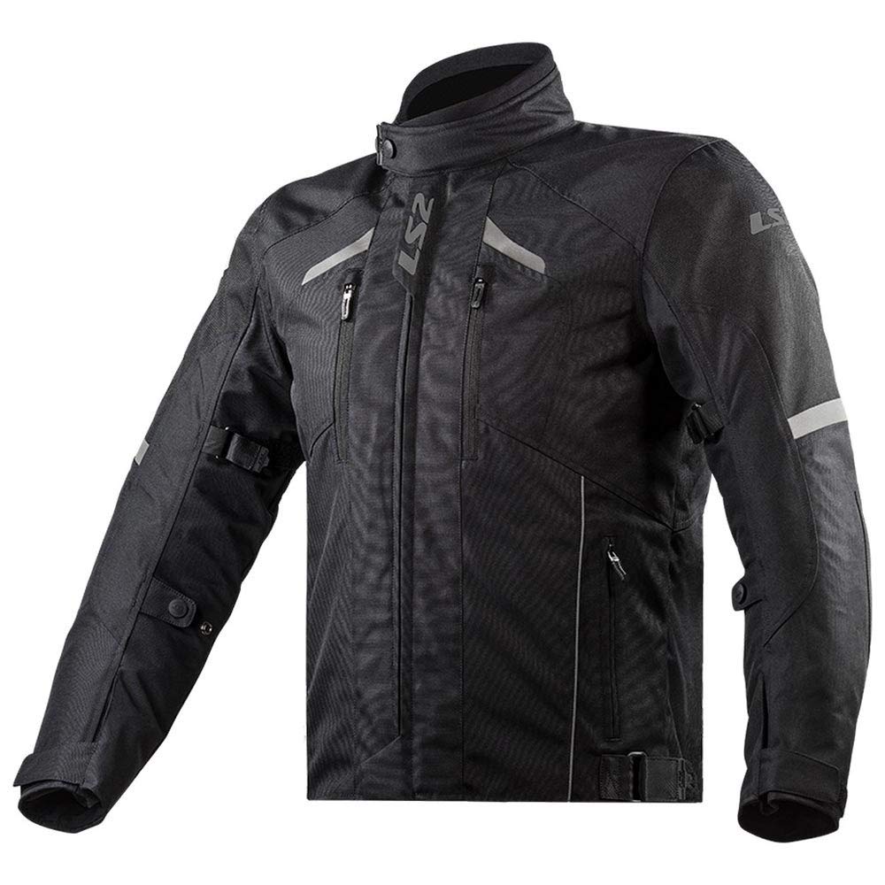 LS2 Schwarz Serra Wasserfeste Motorradjacke (Large, Schwarz) L Schwarz, L Schwarz