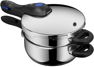 Perfect Plus One Pot Schnellkochtopf-Set mit Dampfgareinsatz, 4,5 und 3,0 Liter, stapelbar