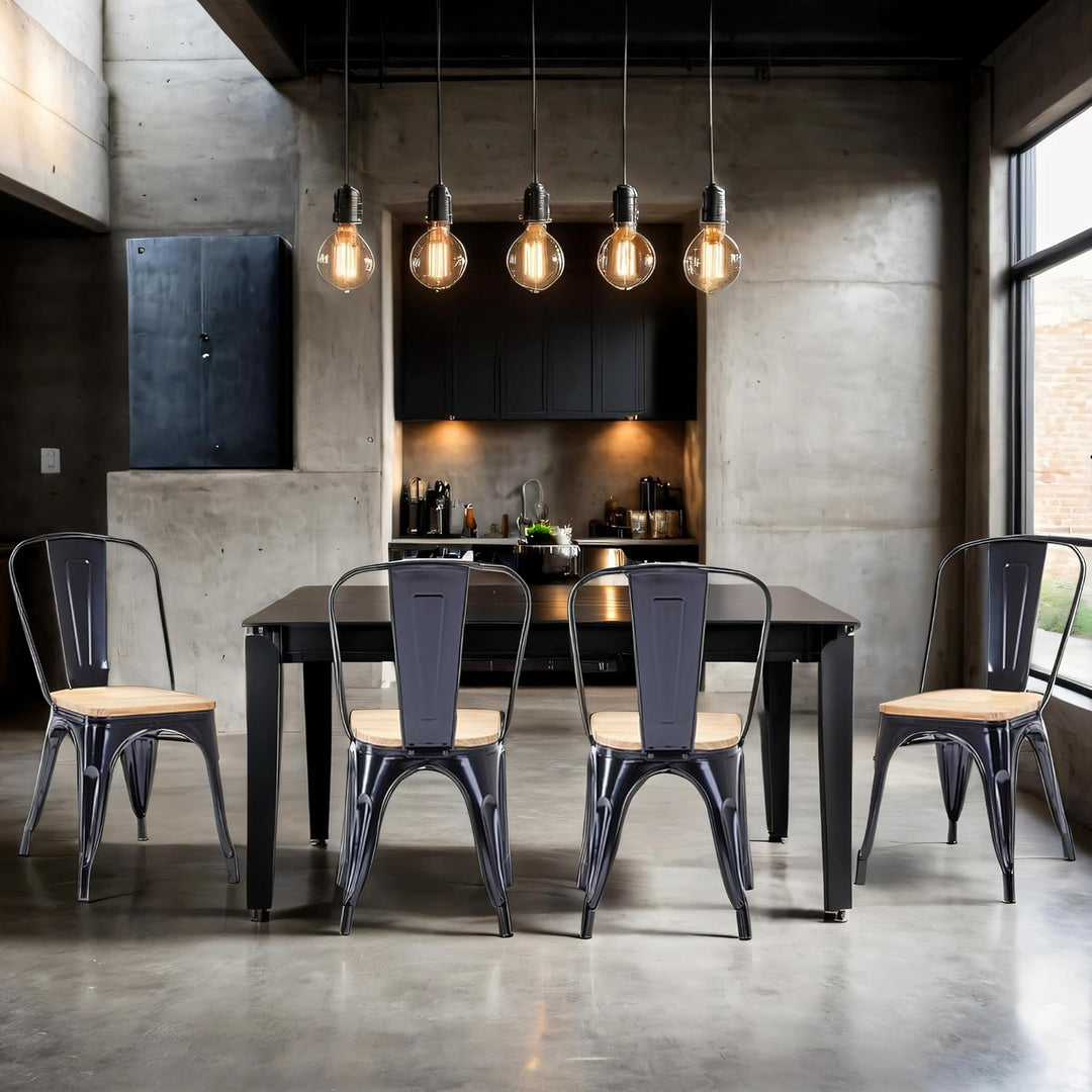 Duhome Metallstuhl Bistrostuhl aus Eisen Esszimmerstuhl mit Rückenlehne, Stapelbare Küchenstühle, Sc