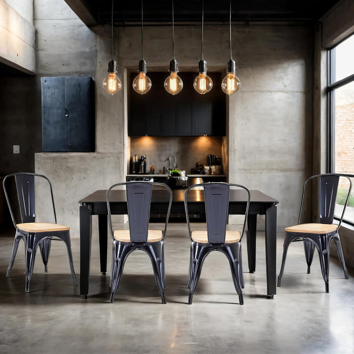 Duhome Metallstuhl Bistrostuhl aus Eisen Esszimmerstuhl mit Rückenlehne, Stapelbare Küchenstühle, Sc