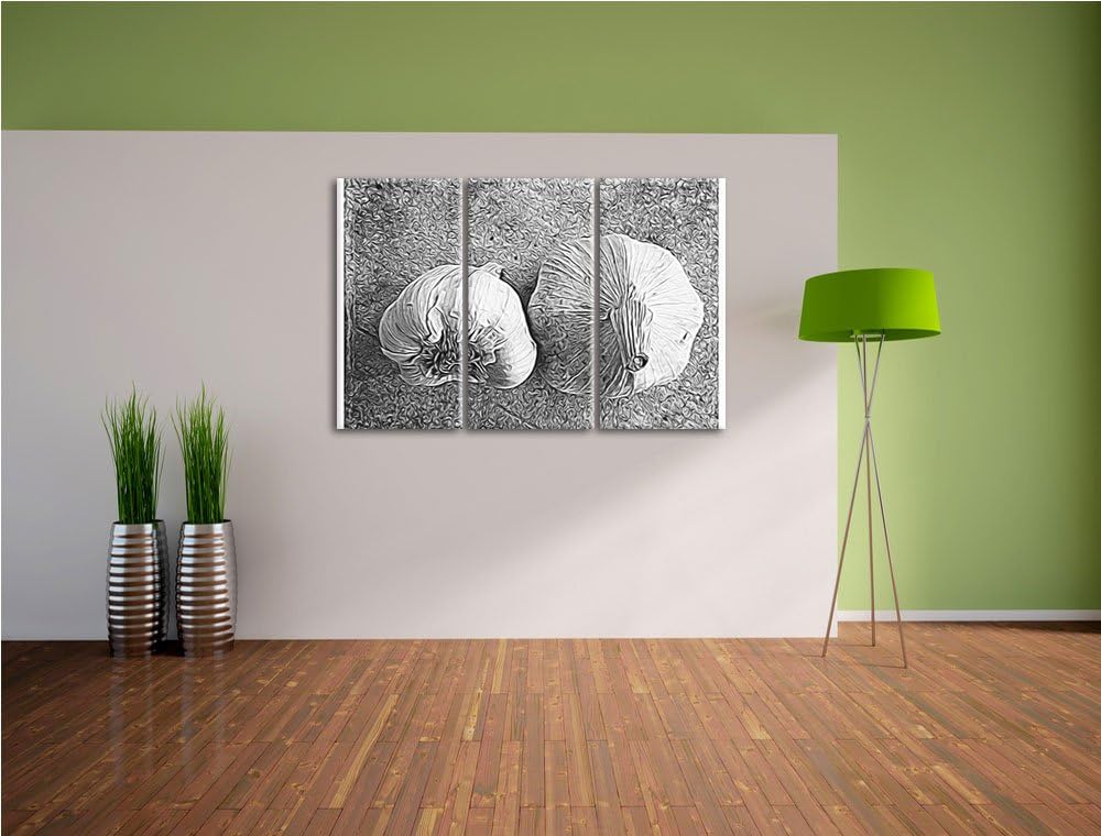 zwei Knoblauchknollen NewArt 3-Teiler Leinwandbild 120x80 Bild auf Leinwand, XXL riesige Bilder fert