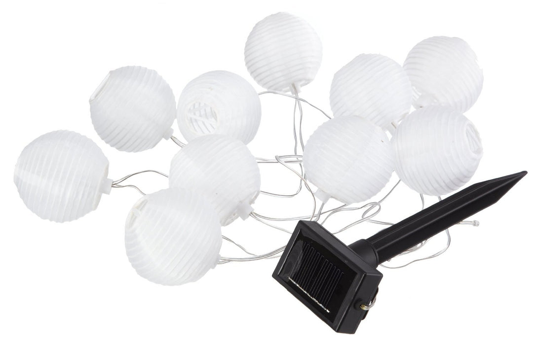 Best Season 477-13 LED-Solarlichterkette "White Ball", 10-teilig, 2,7 m, outdoor, cool weiss
