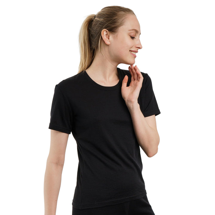 Merino.tech 100% Merino Shirt Damen Wandern - Merinowolle Tshirt Damen Kurzarm - Sport Thermo Unterh